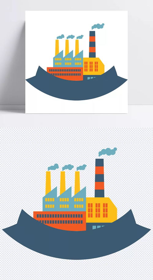 扁平化工業(yè)建筑 現(xiàn)代設(shè)計(jì)的時(shí)尚矢量素材
